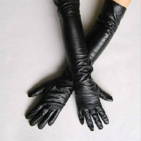 Дълги дамски кожени ръкавици, снимка 1 - Ръкавици - 18778996