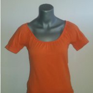 Дамска тениска С/М оранжева, памук, без следи от употреба, снимка 1 - Тениски - 15681946