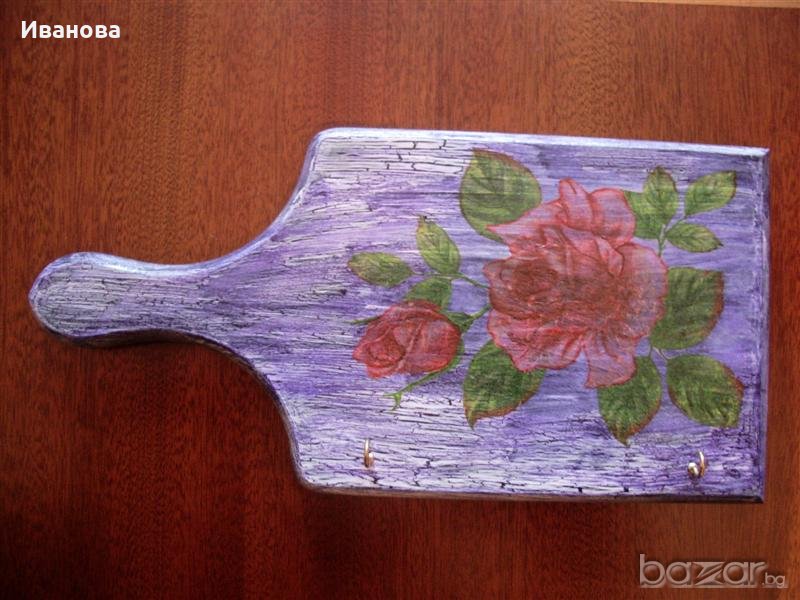 Декупаж дъска - закачалка, снимка 1