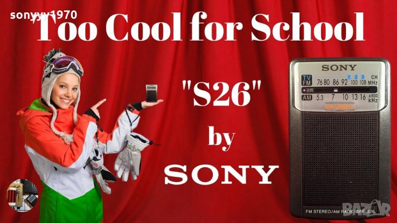 sony srf-s28 mini radio-9,5х6х2см-внос швеция, снимка 1