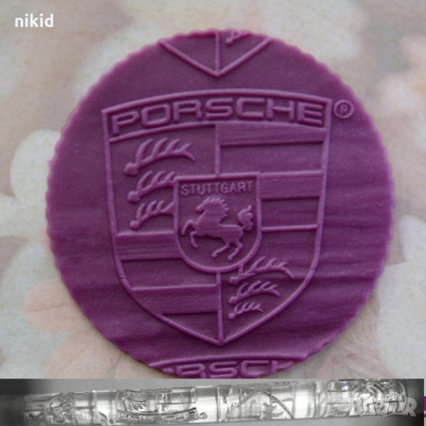 Porsche Порше Прозрачна релефна текстурна точилка за фондан украса торта сладки, снимка 1