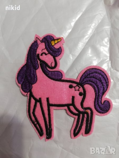 Розов Unicorn Пони Еднорог емблема апликация за дреха дрехи самозалепваща се, снимка 1