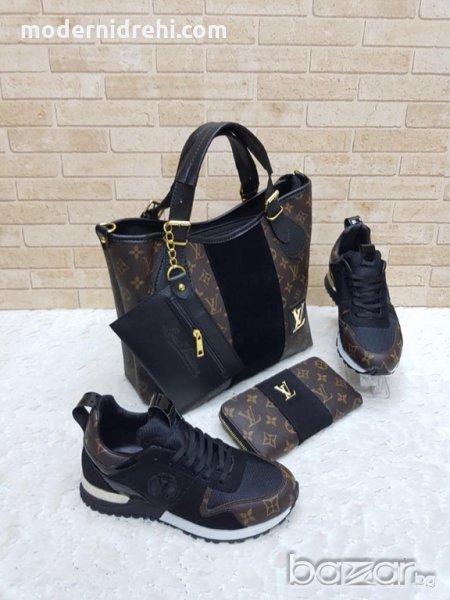 Дамски комплект обувки чанта и портфейл Louis Vuitton код77, снимка 1