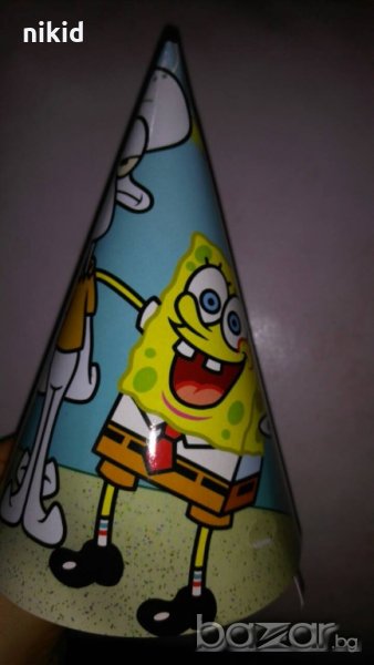 Спондж боб Sponge Bob Спонджбоб SpongeBob  картонена малка парти шапка шапки рожден ден, снимка 1