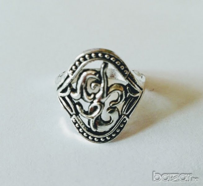 Ретро дамски пръстен от тибетско сребро, снимка 1