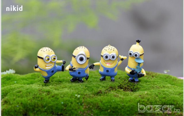 миньоните 4 бр малки фигурки пластмасови PVC декорация торта  и игра играчки топери миньони