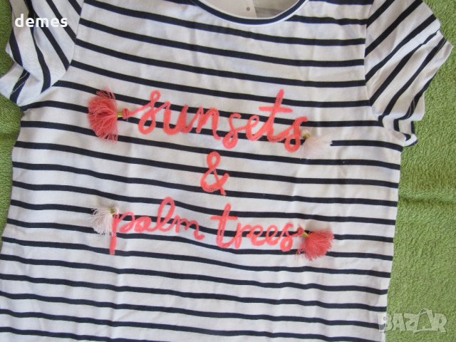 Детска тениска за момиче Н&М размер 122/134, нова, снимка 2 - Детски Блузи и туники - 24719005