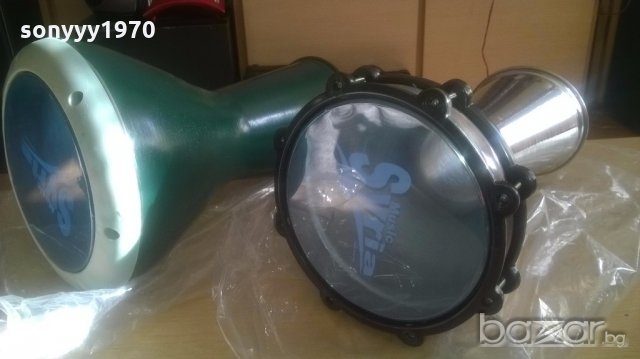 ГОЛЯМИТЕ тарамбуки-нови от сирия-зелена или иноксова-40х25см, снимка 2 - Ударни инструменти - 19687436