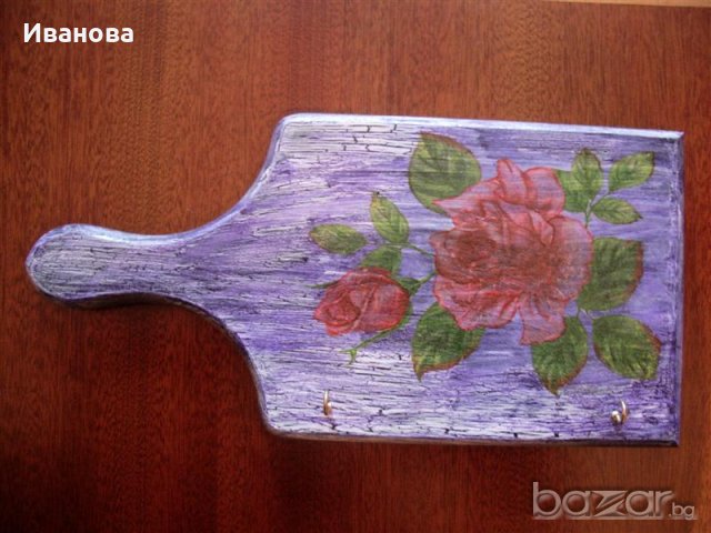 Декупаж дъска - закачалка