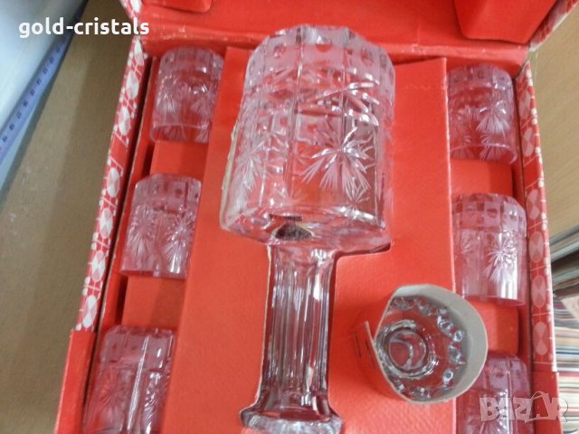  кристални чаши и гарафа , снимка 6 - Антикварни и старинни предмети - 25450053