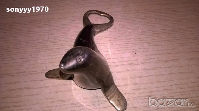 Тюлен-отварачка-масивна и стилна-14х9х8см-внос швеицария, снимка 9 - Антикварни и старинни предмети - 18146792