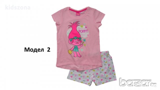 Детска пижама Trolls къс ръкав – 4, 6, 8 и 10 г. - М1-3, снимка 2 - Детски пижами - 21351421