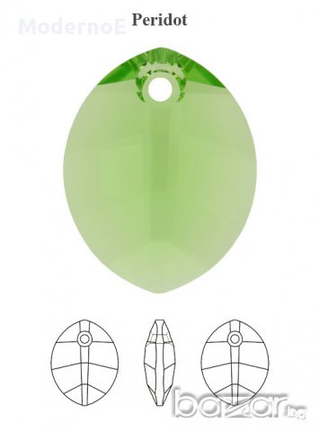 Сребърен комплект със Сваровски кристал Pure Leaf 14мм, снимка 3 - Бижутерийни комплекти - 9080386