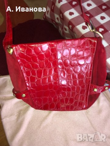 Дамска чанта естествена кожа и естествен велур Nicoli , снимка 12 - Чанти - 24576225