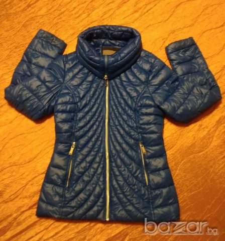 Синьо пухено якенце, снимка 1 - Якета - 17528921