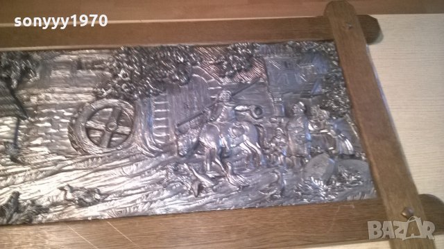 огромна тежка немска картина-дърво и олово-внос швеицария, снимка 10 - Антикварни и старинни предмети - 22136540