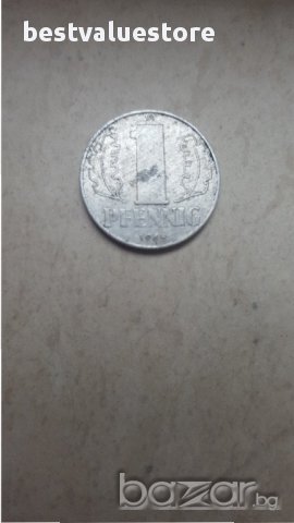 Монета 1 Немски Пфениг 1965г. / 1965 1 Pfennig German Coin КМ# 8.1