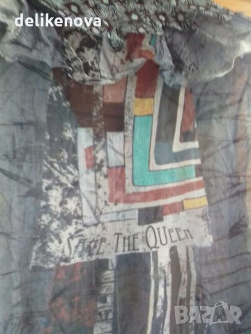 Save the Queen. Made in Italy. Size М-L Коприна Дълга риза/туника, снимка 4 - Ризи - 25990813