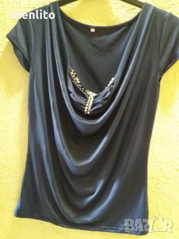 Дамска блуза с перли, снимка 1 - Корсети, бюстиета, топове - 25315546