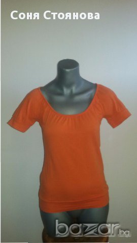Дамска тениска С/М оранжева, памук, без следи от употреба