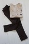 Комплект джегинс и блузка с дълъг ръкав (кафява гама)/18-24м, снимка 1