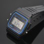Нов електронен часовник с класическа форма ретро класика черен хронометър дата спортен, снимка 2