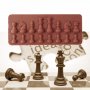шах кон пешки шахматни 16 бр силиконов молд форма шоколад тесто фондан желе гипс и др, снимка 1 - Форми - 17437037