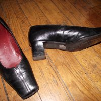 Go Max 37 черни дамски обувки естествена кожа, снимка 1 - Дамски обувки на ток - 20560900