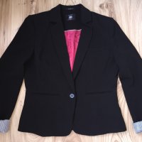 Дамско сако BERSHKA оригинал, size L, черно с цикламен хастар , НОВО!!, снимка 1 - Сака - 11070978