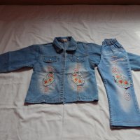Дънково яке и дънки - 3-4 години, снимка 1 - Детски панталони и дънки - 9609038