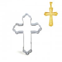 Красив кръст кръщене метален резец форма за направа на сладки украса тесто бисквитки фондан и , снимка 1 - Форми - 21125361
