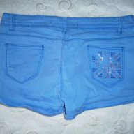Къси дамски сини панталонки - размер М UK 10 / 38 EU , снимка 3 - Къси панталони и бермуди - 16637604