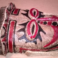 Красива африканска маска-33/16/9см-внос швеицария, снимка 1 - Антикварни и старинни предмети - 16093771