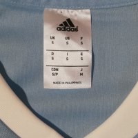 Adidas оригинална тениска S Адидас синя спортна фланелка спорт фитнес, снимка 3 - Спортни дрехи, екипи - 26118496
