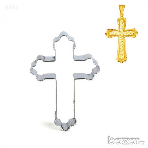 Красив кръст кръщене метален резец форма за направа на сладки украса тесто бисквитки фондан и , снимка 1