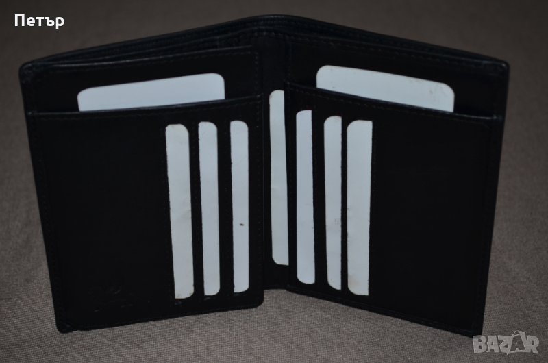 "Mano 1919" Linea M15808 черен вертикален портфейл до 11 карти, снимка 1