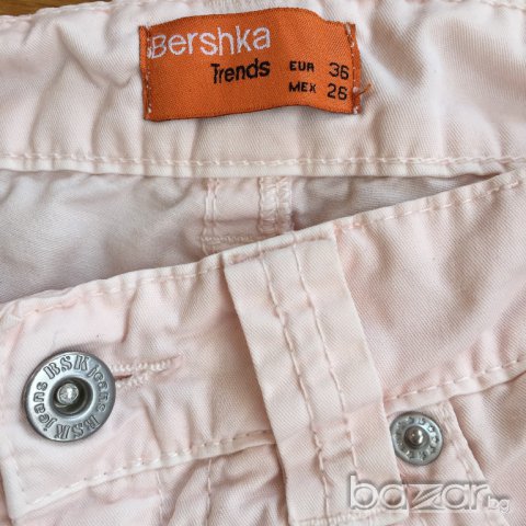 Дамски панталон BERSHKA оригинал, 7/8, бледо розов, размер 26, като нов!, снимка 4 - Панталони - 11098024
