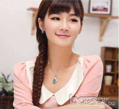 Колие позлатено с 18к злато с Сваровски кристали и Цирконий -№31, снимка 5 - Колиета, медальони, синджири - 6760004