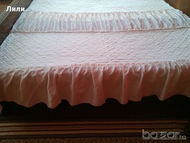 сатенена кувертюра в бяло за спалня, снимка 2 - Спално бельо - 17909017