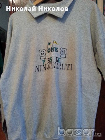 Мъжка спортна блуза Nino Cerruti памук с яка голям размер, снимка 2 - Блузи - 12017021