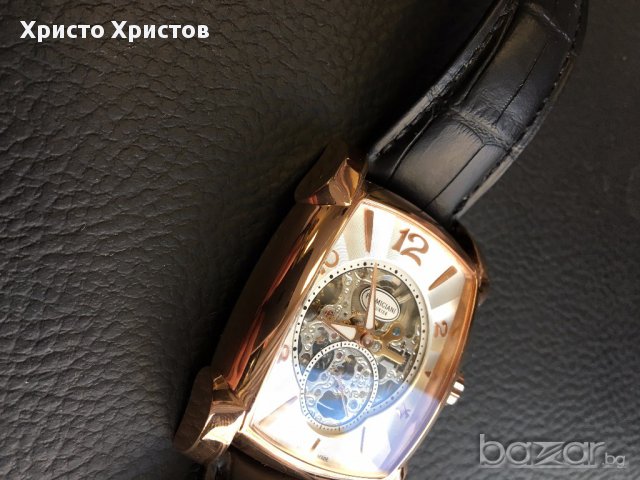 Мъжки  часовник PARMIGIANI "розово злато" реплика клас ААА, снимка 6 - Мъжки - 17079602