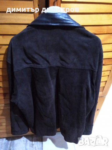Мъжко кожено яке набук, снимка 3 - Якета - 23017320