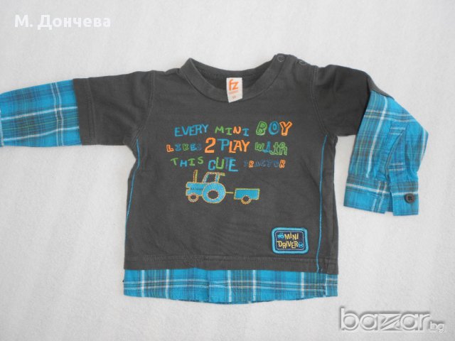 Блузка "тракторче" 3-6 месеца, снимка 1 - Бебешки блузки - 9776706