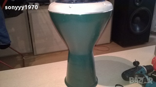 ГОЛЯМА-зелена нова метална тарамбука от сирия 40х25см