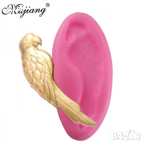 Жоко Издължен Папагал силиконов молд форма за декорация и украса торта фондан шоколад тесто 