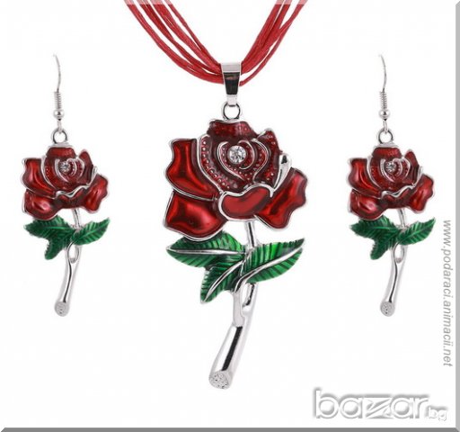 РОЗИ ЗА ЦВЕТНИ МОМИЧЕТА – КОМПЛЕКТ БИЖУТА, снимка 1