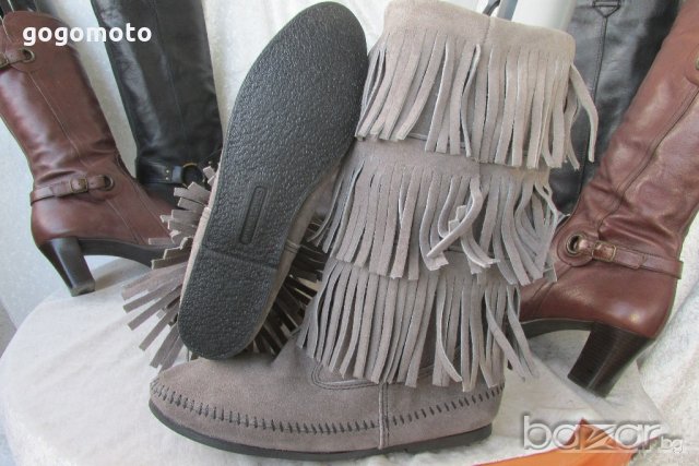нови MINNETONKA original дамски ботуши, 40 - 41, 100% висококачествен естествен набук,GOGOMOTO.BAZAR, снимка 18 - Дамски ботуши - 21069746