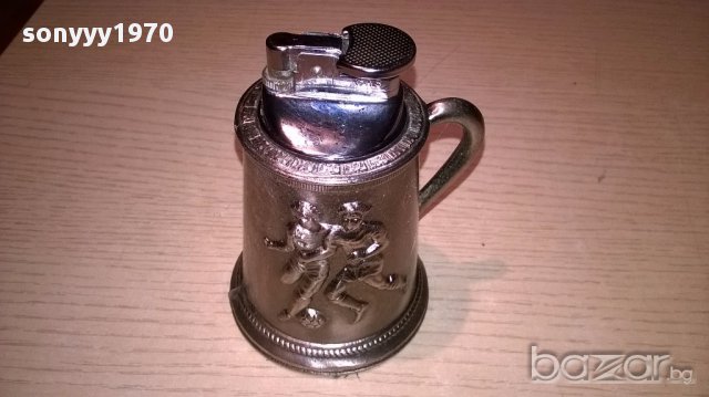 Ретро запалка-халба с футболисти и топка 11/9/7см-внос швеицария, снимка 7 - Антикварни и старинни предмети - 16444657