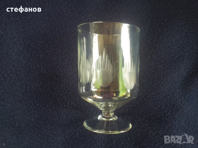 Ретро чаши за концентрат с гравюра, столче 9 бр, снимка 5 - Чаши - 24120835