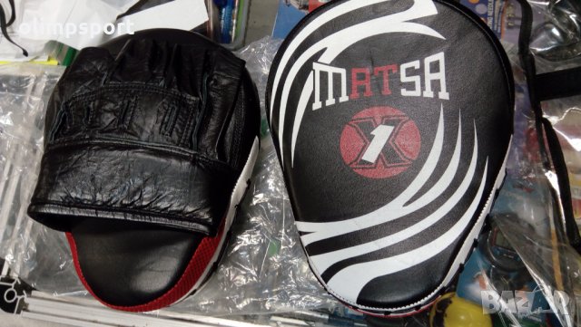 лапи за тренировка Matsa нови извити естествена кожа размри 21х27см чифт 